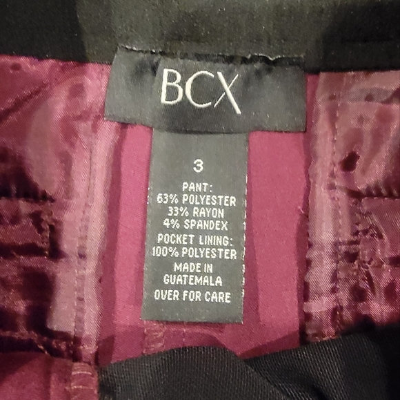 BCX Magic Waist Bordeaux Pants slight Stretch Straight Leg Sz 3 NWT - Picture 10 of 12
